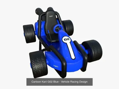10 Cartoon Karts Blue Collection - Vehicle Racing Design 3D Model Pack
