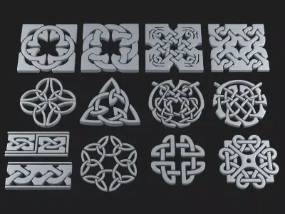 Celtic ornament pack 2 model 3D model
