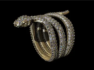 Snake ring 3D print model 3D print model