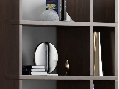 Bookcase with decor 3D model