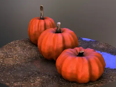 Lowpoly Pumpkins  Low-poly 3D model