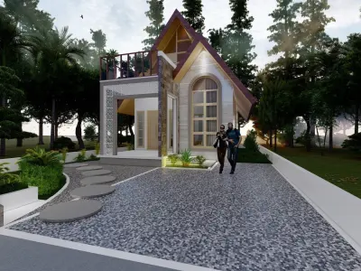 DESAIN RUMAH UNIK 3D model