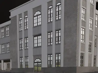 Building structure 3D Model Low-poly 3D model