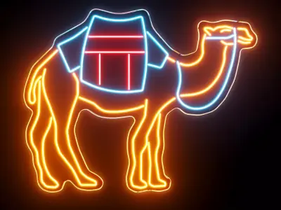 Camel Neon Sign 3D model