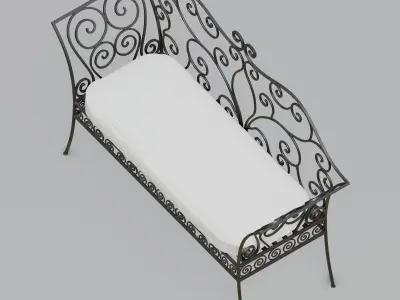 French garden bench 3D model