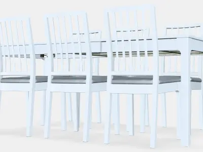EKEDALEN - EKEDALEN Table and 6 chairs Low-poly 3D model