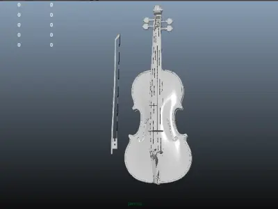 Violin Low-poly 3D model purchase