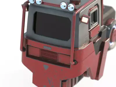 Future sci-fi style space sedan 3D model