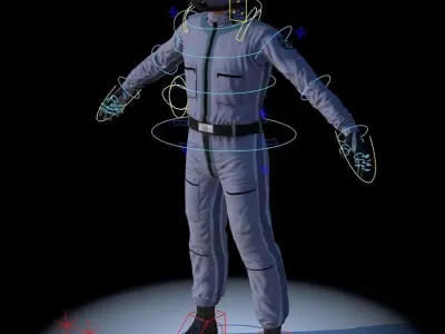 Airwolf Pilot Male Low-poly 3D model