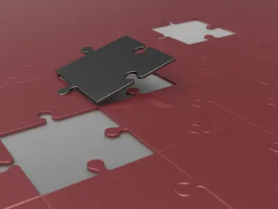 Puzzle jigsaw with missing pieces 3D model