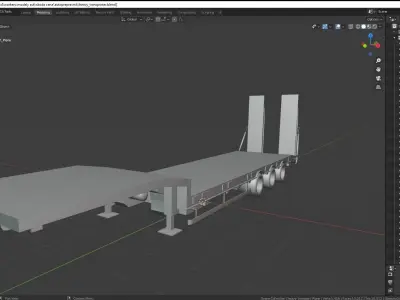 HEAVY TRANSPORT - TRUCK TRAILER Low-poly 3D model