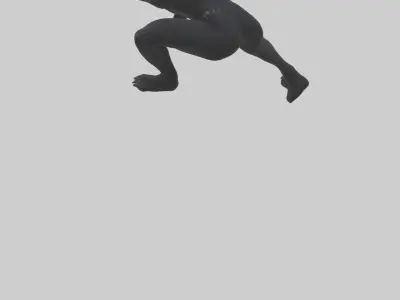 Black Panther crouching model 3D model