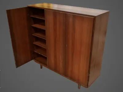 Soviet Wardrobe Variant 1 Brown - Clean and Dirty Low-poly 3D model