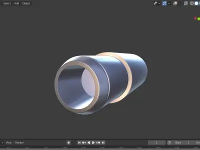 Straight Exhaust Pipe Low-poly 3D model