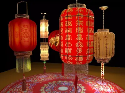Chinese  red lantern  3D model