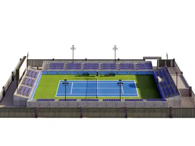 Studiom-Tennis-Court tennis court Low-poly 3D model