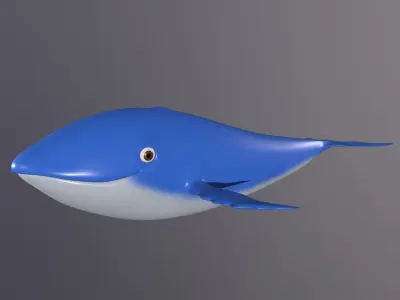 Cartoon  Whale 3D model