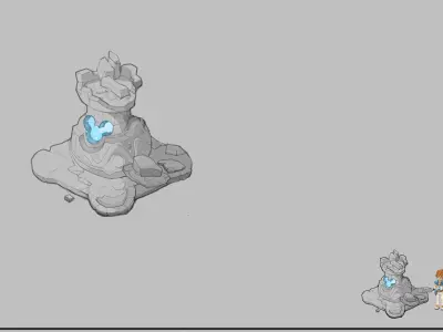 Game Cartoon Building - Experience Tower Damage Status 02 3D model