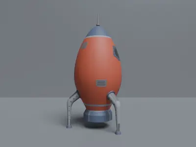 Cartoon Low-Poly Spaceship Free low-poly 3D model
