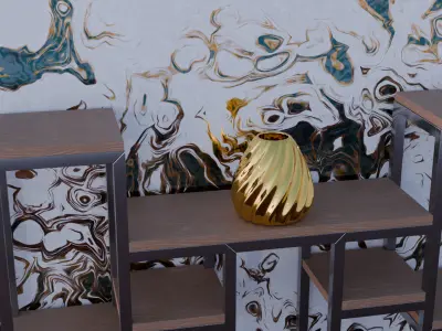 Gold Twisted Vase Elegant Decorative 3D Model Low-poly 3D model