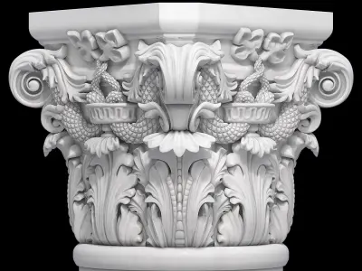 capital ornate column 3D model