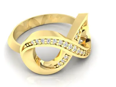 Ring M51 The luxury female ring with gems wedding 3D print model