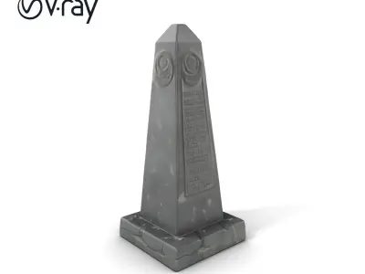 Ancient Stone Obelisk with Inscriptions Model Pack Low-poly 3D model