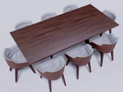 Modern Eight Seater Dinning Table 3D model