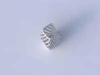 Vase rectangle with bubble grid lattice 3D print model