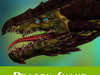 Dragonsnake snake Low-poly 3D model