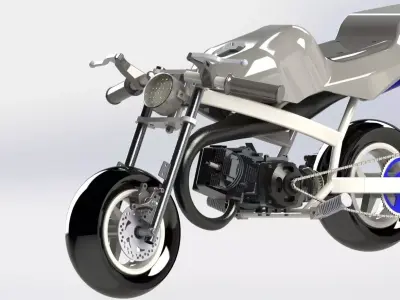 Motor bike full build 50cc 3D model