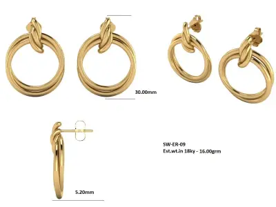 twisted hoop earring  3D print model