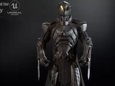 CyberSuit06 Low-poly 3D model