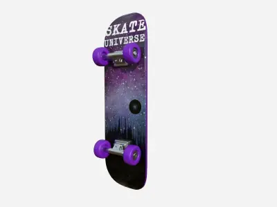 Cartoon Skate 03 Purple - Character Sport Equipment Low-poly 3D model