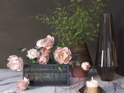 Modern decor set 3D model