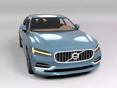 VOLVO S90 LOWPOLY Low-poly 3D model