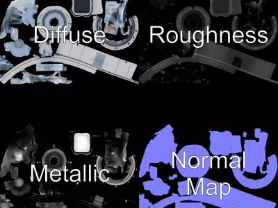 Futuristic MRI Machine Model Pack Low-poly 3D model