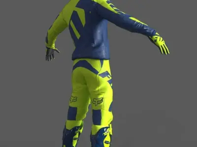 Motocross Racing Suit Low-poly 3D model