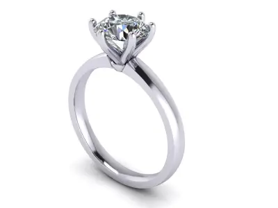 Solitaire Diamond Women Ring R17 3D print model
