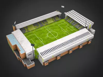 Meadow Lane Low-poly 3D model