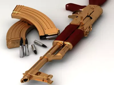 golden AK47 3D model