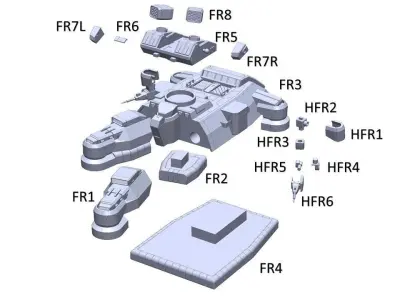 Rhinoceros Mobile Armor - Incomplete Free 3D model