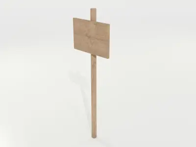Simple Wooden Sign Free 3D model