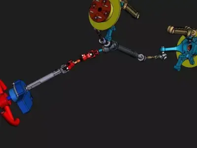 sistema Direcao assistida Low-poly 3D model