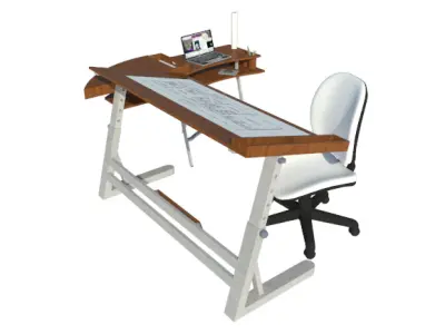  Architects Special Desk  Modern Minimal Design 3D Model Low-poly 3D model
