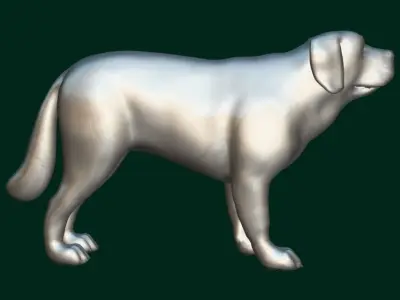 Saint Bernard Dog Breed Low-poly 3D model