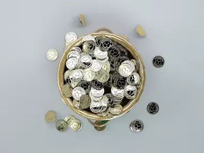 St Patrick Day Pot and Coin 3D Model 3D model