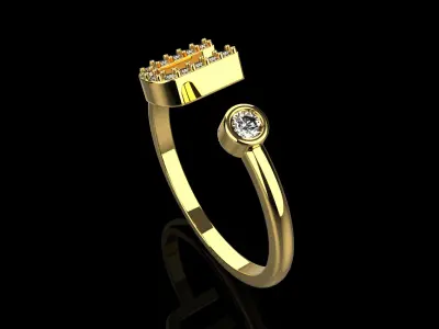 initial ring model 689 3D print model