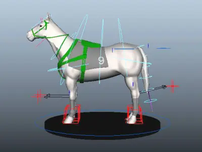 Racing horse and jockey Low-poly 3D model