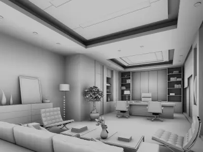 Office interior 3D model